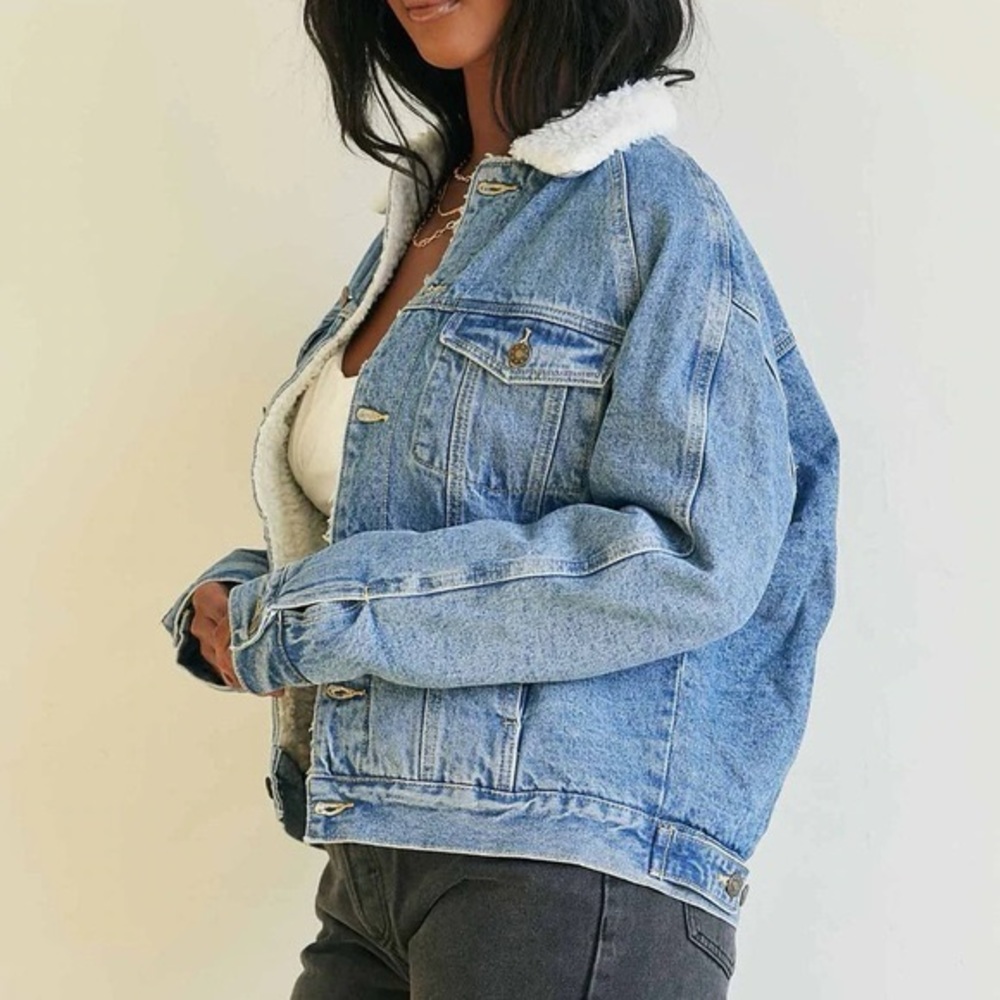 Princess Polly Lioness The Ryland Sherpa Denim Jacket